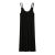 曼陀诺黑色吊带裙2024夏季新款垂坠感显瘦时尚女装长裙可外穿睡衣连衣裙 黑色 M(80-100斤)