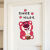 草莓熊创意可爱门贴遮挡划痕房间卧室装饰墙面墙贴纸遮丑补洞自粘 叮当猫平安喜乐小号13*25cm