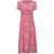 布力潘妈妈连衣裙夏季气质40-50岁矮个子短袖洋气中老年女装雪纺裙 粉色 XL (建议90-105斤)
