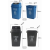 分类垃圾桶带盖大号酒店商用厨余学校户外四色塑料桶25L40 有盖咖色 湿垃圾 二 十 升