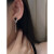 LIEI施华洛世奇锆925银针黑锆不对称耳环女2024年新款耳线小众设计感 (S925银针)圈圈耳环大号一对