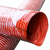 耐高温风管红色矽胶300度硫化防火阻燃玻璃纤维管钢丝管排烟排尘 内径350mm(4米1根)
