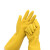 食安库 SAK-E02纯乳胶手套 加厚耐油耐酸碱 黄色 M码 