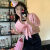 佐圣菲娃娃领格子泡泡袖衬衫女夏季2024新款设计感小众法式甜美韩系上衣 芭比粉 L 105-115斤