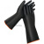 工业耐酸碱橡胶乳胶手套加大防水加厚加长袖耐磨工作抗腐蚀实验室工业品 耐酸碱黑色55cm手套(三双装) XL