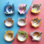 彩虹梦  竹纤维可爱卡通儿童碗勺子套装 宝宝餐碗小孩子辅食饭碗汤碗 029黄绿鱼碗勺 盒装