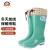 上海牌雨鞋女士高筒可拆卸棉套防寒舒适PVC耐磨防滑防汛劳保工业防护耐腐蚀耐酸碱食品加工鞋SH302A 绿色 40