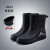 上海男士雨鞋中筒工作劳保防水鞋胶鞋加厚防滑雨靴加绒防雨耐磨 658黑红无棉标准码 39