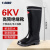 6KV绝缘靴带电作业橡胶高筒雨靴劳保鞋RB6KV黑色 1双装 橡胶中筒绝缘25KV 39码