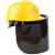 电焊面罩带风扇安全帽翻盖风式防护罩夏季防晒头戴式轻便氩弧焊 【黑色组合】：风扇帽+支架+黑