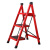 梯子人字梯三步梯加厚多功能折叠梯花架梯便携式可收纳折叠梯 简易D型四步梯（白色） 无头