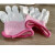 盛世静电手套防工地劳保防滑工作专用透气薄款手套绝缘 粉色条纹涂掌(24双) L