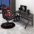 安定家电脑桌椅套装一套电竞桌椅主播台式电脑桌家用书桌写字桌椅游戏桌 (暗夜主宰80 黑红电竞椅)套装