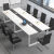 悦莱居会议桌长桌简约现代办公桌椅组合会议室长条桌子工作台 白色桌面+黑架 360*120*74可座12人