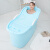 欧维欧 浴桶成人塑料洗澡桶加厚家用泡澡桶大号洗澡盆沐浴桶大人 1.2米无盖 蓝色