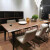 DIEV北美进口实木餐桌长方形大板桌意式简约工作台黑胡桃原木轻奢家具 1.6米