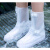 儿童雨鞋雨鞋男女款雨天防水雨靴套鞋防滑加厚耐磨儿童硅胶雨鞋套 白色-加高筒 L(38-39)