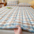 浪莎（LangSha）棉花床垫 全棉色织水洗新疆加厚夹棉床褥垫被家用双人床上用品 七彩格蓝 1.8*2.0m