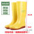 平底白色雨鞋男女厂工作卫生靴养殖场畜牧黄色水鞋水靴可定制 黄色平底高筒 标准码 39