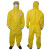 耐呗斯 NBS4401TP 耐呗斯双门襟单拉链 化学连体防护服（加强型） 黄色 xl