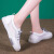 USW小白鞋女2024夏季新款透气女鞋网面薄款牛筋底镂空软底鞋子女 米灰色（网面） 37