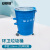 安赛瑞 垃圾桶 带轮挂车铁皮环卫桶 360L物业市政大号清洁箱 厚度1.8mm 蓝色无盖 7F00208