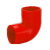 星期十 PVC阻燃电工套管电线管接头线管管件配件16弯头（红色）定制