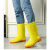 钢米 雨鞋男士水鞋雨靴防滑防水水靴 中筒单层 (单位：双) 42 黄色