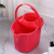 手动挤水桶手压地拖桶清洁拖把桶塑料旋转拧水单桶老式墩布桶 0882红色一套多加一个篮子