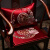 罗曼时光 新中式红木垫茶桌椅子垫实木海绵坐垫太师椅圈椅垫子防滑定制 新花未央椅垫-深蓝 50*40cm（含3cm海绵）单独椅垫