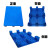 平板塑料托盘九脚叉车卡板加厚平面托板超市仓库货物工业垫板栈板 深天蓝色 新料0.6x0.4x0.12米小