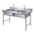 商用不锈钢水槽单双三水槽池洗菜盆洗碗消毒池食堂厨房 双池140X70X80cm1.0厚