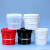 一口井 加厚小塑料桶工业用小桶有盖酱料油漆桶密封带提手小水桶 20L易开易盖-红色[盖]