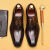 夏季新款牛皮系带小方头办公室男鞋手工鞋男英伦时尚商务正装皮鞋 黑色 46
