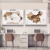 千色集复古中国世界地图挂画办公室挂图现代简约客厅沙发背景墙装饰壁画 25072548754 带框尺寸：宽80*高60cm35504703
