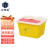 正奇谊 利器盒垃圾桶黄色小型废物桶锐器盒 方形利器盒5L