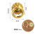 曦凰铜明装单孔新中式柜门抽屉圆圈铜黄铜小拉环 直径2cm环黄铜色螺丝款 （一个5