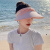 KJ防晒帽女夏季防紫外线2024新款遮阳帽UV户外骑行空顶大檐太阳帽子 樱花粉 均码（55-60CM）