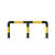 M型钢管防撞护栏道路防护固定U型加油站加厚停车位桩隔离警示柱 弧形76*1500*600*3.0黑黄