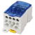 OLKWL（瓦力）大电流一进多出导轨式分线盒250A铜接线端子2.5-120平方线单级十一出接线盒 UKK-250A蓝色
