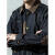 枫约美拉德穿搭男猎装外套春夏款工装硬朗美式复古夹克灯芯绒拼接 2007夹克黑色 s