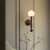 法式复古中古壁灯卧室床头灯美式新中式主卧墙壁灯楼梯客厅背景灯 胡桃木色款-白光-复古罗马柱壁灯