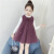 贝罗鼠（BEILUOSHU）女童2023春秋套装洋装新款韩版儿童时尚两件套背心裙女孩公主裙 桔色 100cm