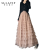 萨拉维夫秋冬网纱蛋糕裙半身裙女长款及踝设计感小众显瘦大摆长裙 白色 L 长93cm