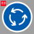 谋福（CNMF）交通标志指示牌 停车场标识牌可定制【环岛行驶-贴反光膜UV(平板钉墙款)】