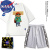NASA ABOUT官网联名纯棉t恤运动套装男女夏季短袖ins小众设计感短裤两件套 单T恤【003】白色 S