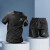 卡尔美（KELME）新款跑步训练套装男女短袖短裤速干运动套装夏季健身休闲两件套 KELME黑色短裤反光 2XL(135-150斤)