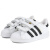 阿迪达斯 （adidas）三叶草童鞋 运动鞋三条纹魔术贴贝壳头板鞋复古时尚舒适休闲鞋 EF4842 23.5