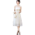 贝岚茵新中式连衣裙女2024夏季新款复古国风日常设计感小众仙女气质裙子 米白色 L