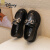 迪士尼（Disney）女童黑色小皮鞋2024夏季儿童单鞋软底英伦风女童乐福鞋圆头公主鞋 黑色 34码内长20.9厘米